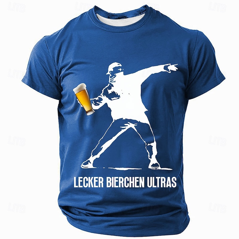 Men's Short Sleeve Graphic T-Shirt | Tasty Beer Ultras Design | Hobbies & Lifestyle Beer Fan Apparel
