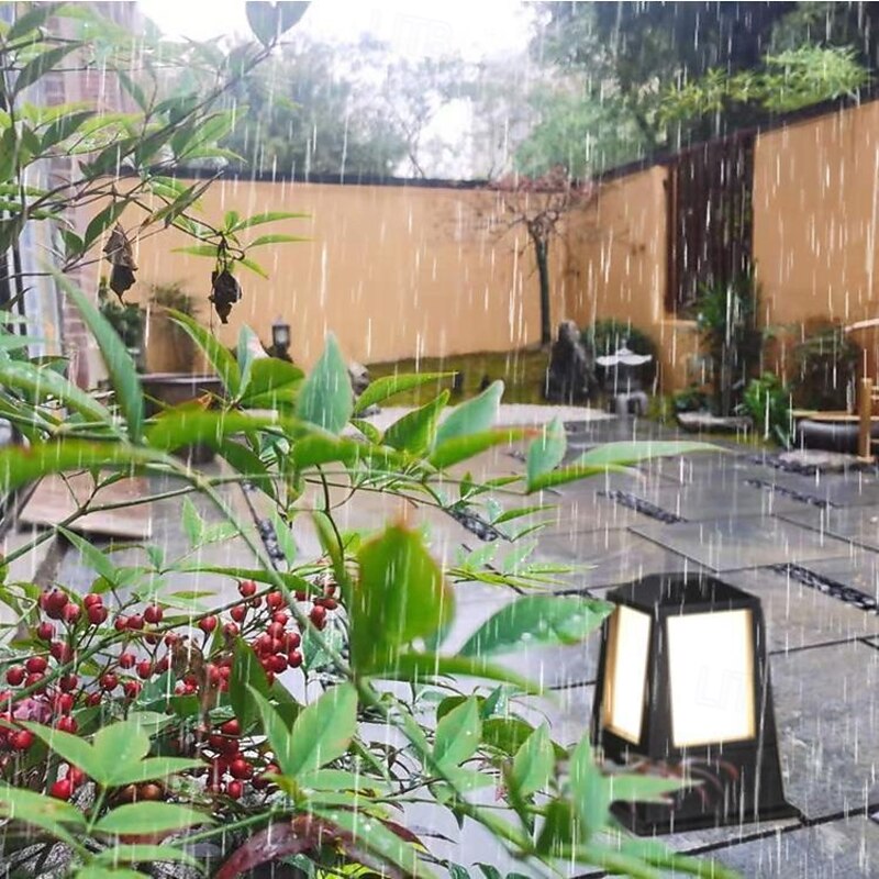 LED Wall Light Outdoor Waterproof 1-Light Warm White 19*25cm Modern Villa Pillar Light Garden Porch Decoration Acrylic 110-240V Pathway Fixture4