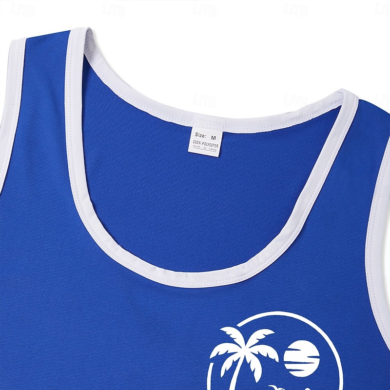 Men's Tank Top Vest Undershirt Sleeveless Shirt Sleeveless U Neck Scoop Neck Summer Solid Color Plain Fashion Sporty Classic Color Block Street Casual Sports Black White Red Top Tee for Men3