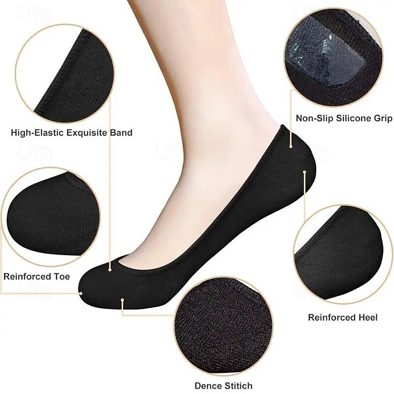 4 Pairs of Any Cut Summer Liner Socks Preventing Heel Slip No Show2