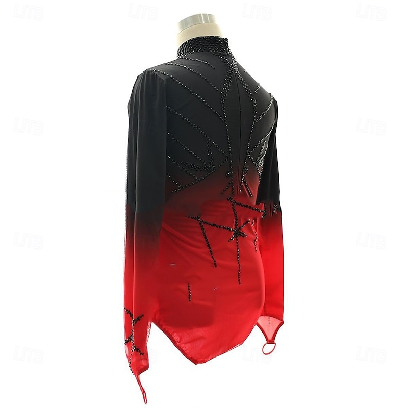 Men's Boys Figure Skating Costumes  High Elasticity Training Competition Skating Wear Classic Crystal / Rhinestone Long Sleeve Ice Skating Figure Skatingtional#MO384