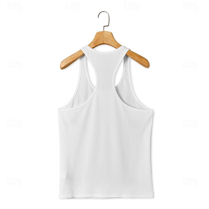 Men's Tank Top Undershirt Muscle Shirt Wife beater Shirt Sleeveless U Neck Crewneck Summer Solid Color Plain Pit Strip Fashion Designer Sporty Ribbed Plain Outdoor Casual Sports Black White Royal Blue4