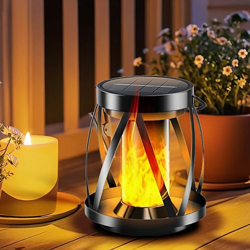Solar Clip Flame Lamp Courtyard Lamp Outdoor Garden Pendant Lamp Flame Landscape Lamp Street Lamp Lawn Lamp Decorative Lamp  2pcs 1PC2