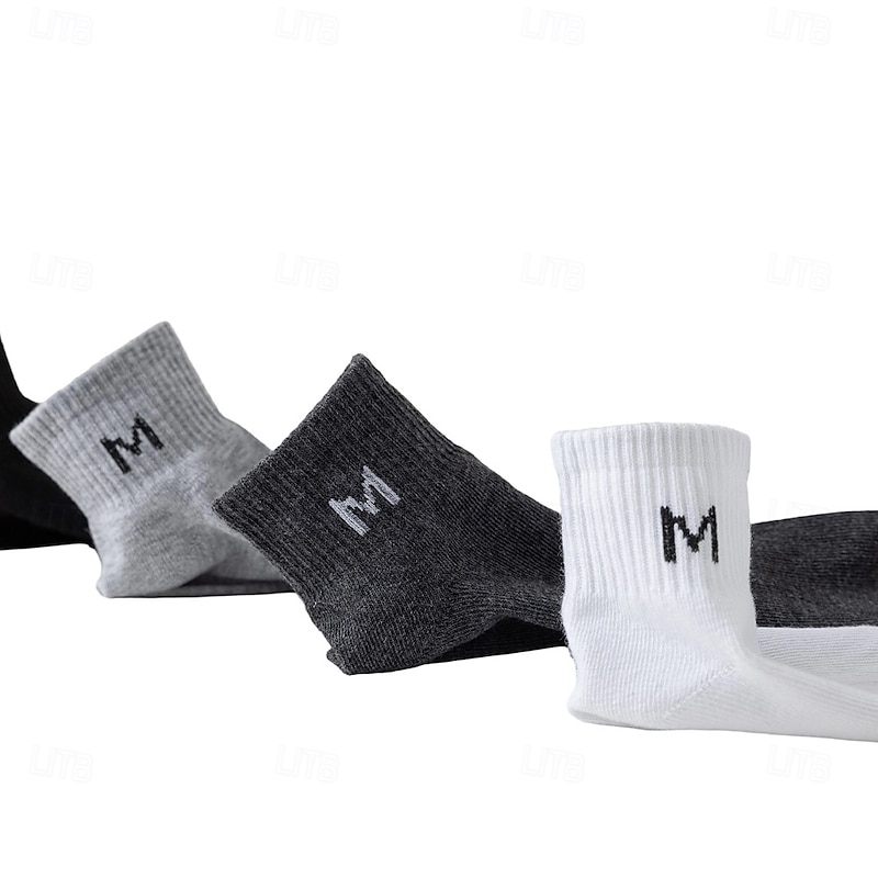 Men 1 Pair Socks No Show & Liner Socks Black White Color Plain School Formal Outdoor Medium Summer Spring Fall Winter Daily Casual2