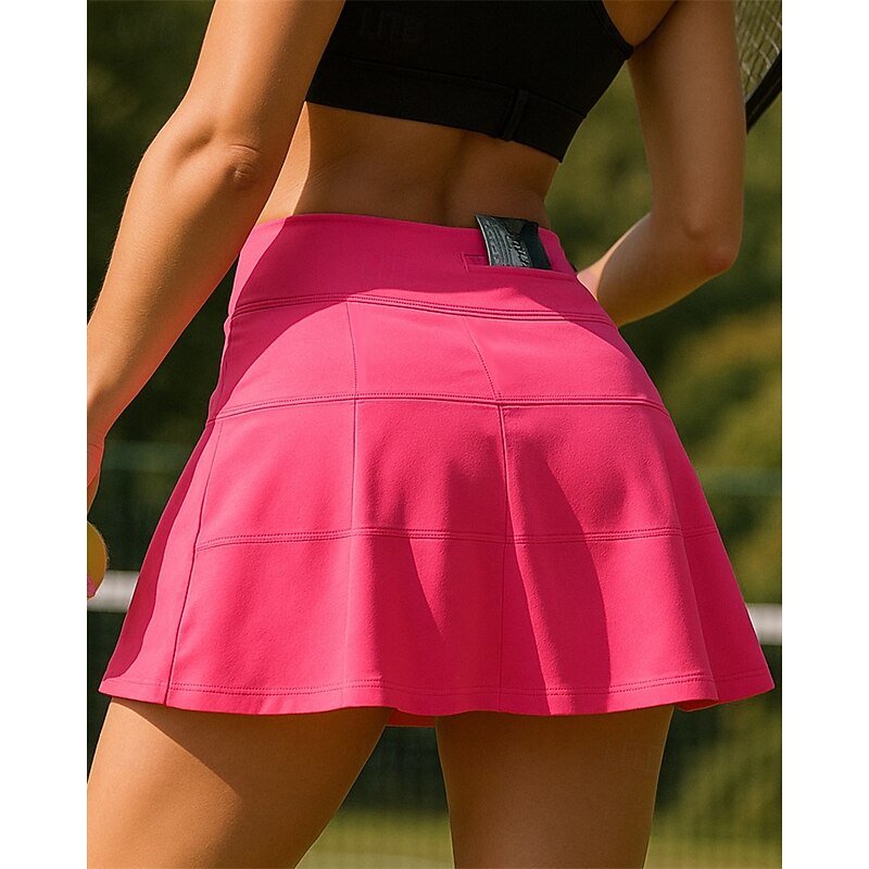 Women's Solid Colored Tennis Skirts Pleated Sweat-Wicking Moisture Wicking Breathable Tennis Golf Pickleball Black White Dark Navy Tennis Clothing