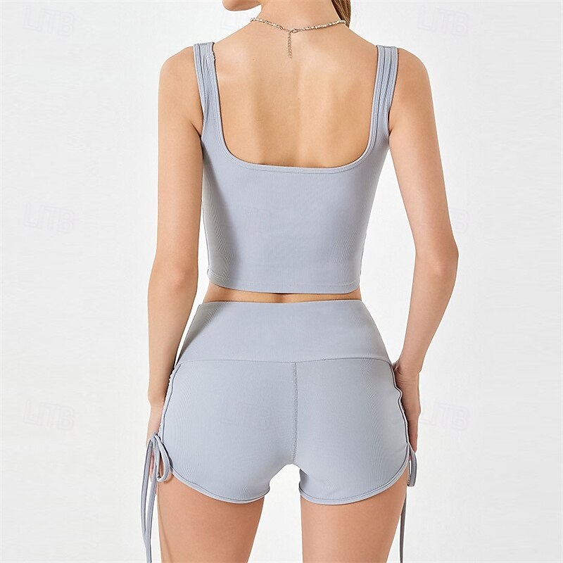 Women's Solid Colored Sports Shorts Tennis Shorts Drawstring Contrast Binding Wide Waistband Moisture Wicking Breathable Tennis Golf Pickleball Black Pink Khaki Tennis Clothing4