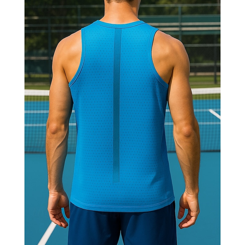 Men's Solid Colored Workout Tank Top Sports Tank Top Sleeveless Sweat-Wicking Moisture Wicking Breathable Tennis Golf Pickleball U Neck Black White Blue Tennis Clothing2
