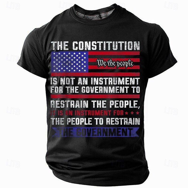 Patriotic T Shirts For Men American US Flag T Shirt Short Sleeve T shirt 3D Print Crew Neck Round Neck Shirt Fashion Daily Basic Street Casual Daily Black Green Gray Summer Spring Clothing Apparel S3