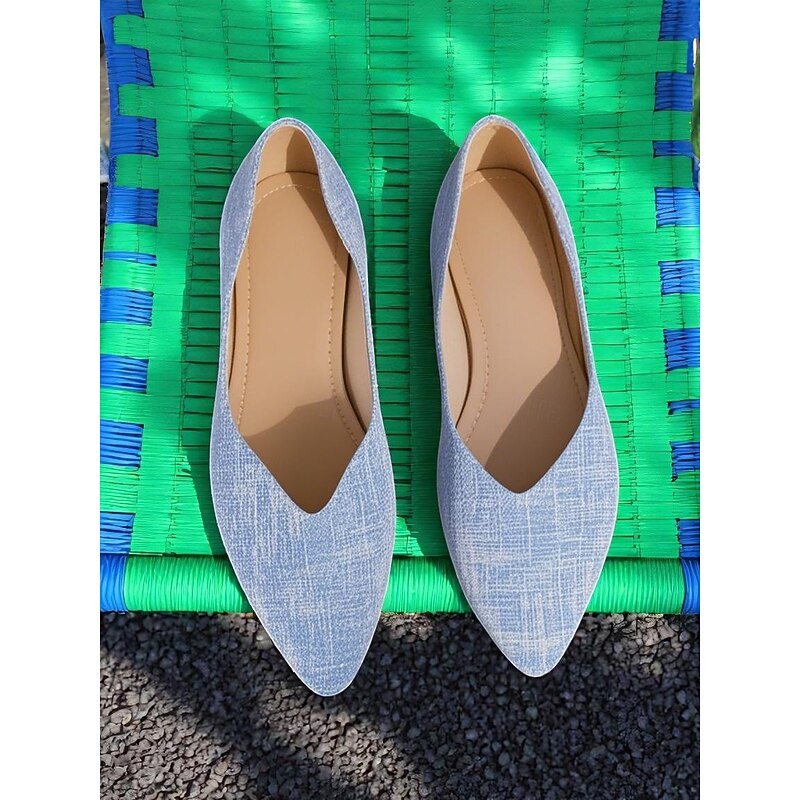 Women's Pointed Toe Linen Flats | Casual Shoes for Office, Shopping & Everyday Outfits