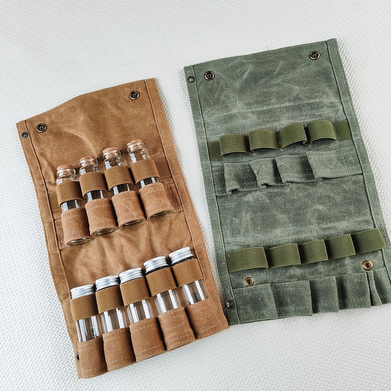 Outdoor Camping Spice Bottle Bag Set Camping Picnic Seasoning Bottle Storage Bag