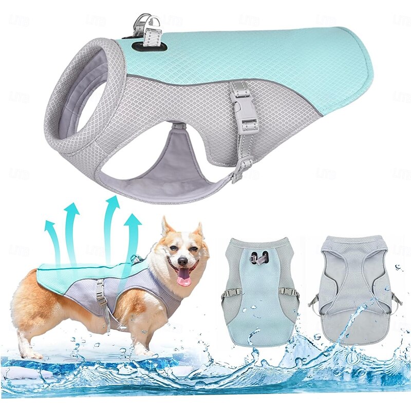 Dog Cooling Vest Dog Harness Cooler Jacket with Portable Water Bottle for Walking Dog Outdoor Camping and Hunting Training