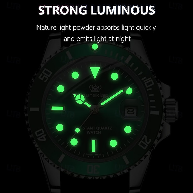 901 Casual Men's Watch – Luminous Waterproof Wristwatch with Soft Silicone Strap and Date Display4