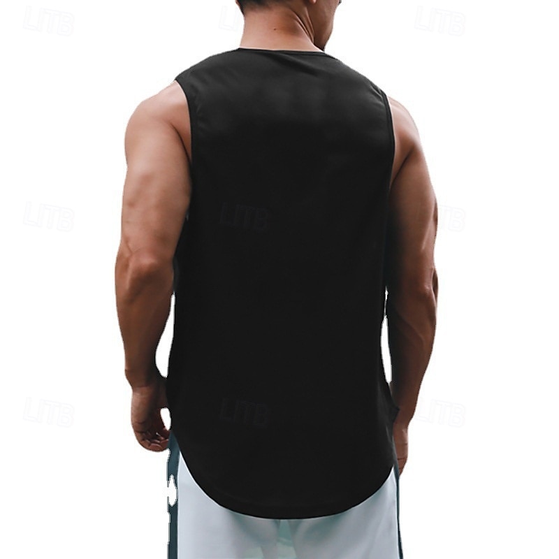 Men's Tank Top Vest Top Undershirt Sleeveless Shirt Sleeveless Crew Neck Summer Letter Fashion Designer Basic Print Vacation Street Going out Black+ Khaki Black White Top Tee for Men2