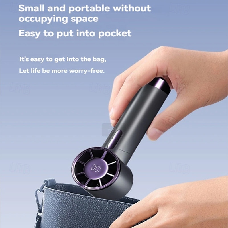 DS1013 Portable Handheld Fan with 100 Wind Speeds, Turbo Mini Cooling Fan with Type-C Recharge and Cold Compress Function2