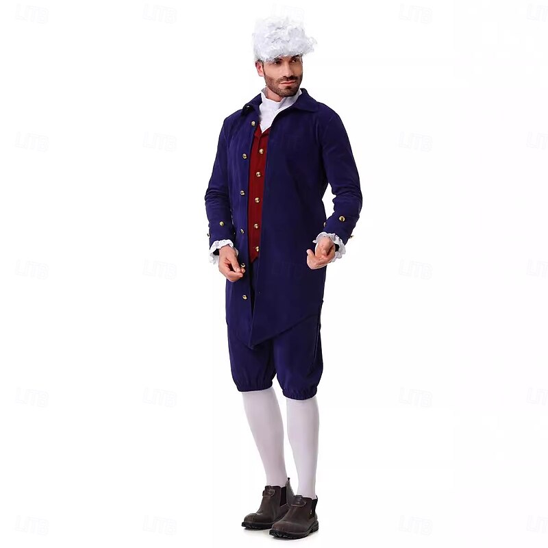 Retro Vintage Rococo 18th Century Cosplay Costume Outfits Colonial Fancy Dress Men's Boys' Halloween Carnival Performance Party Masquerade Kid's Adults' Coat Vest Pants2