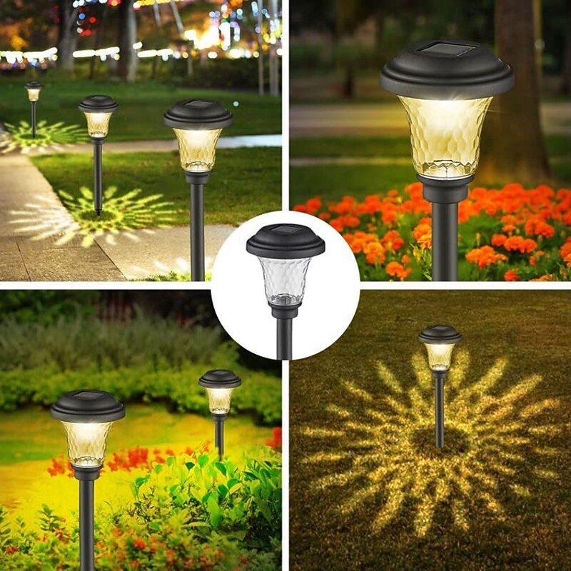 2 Pcs Outdoor Pathway Lights Waterproof Solar Plug-In Lights – Ideal for Courtyard, Garden Paths, Lawns, Villas, and Landscape Lighting with Stunning Projection Effects4