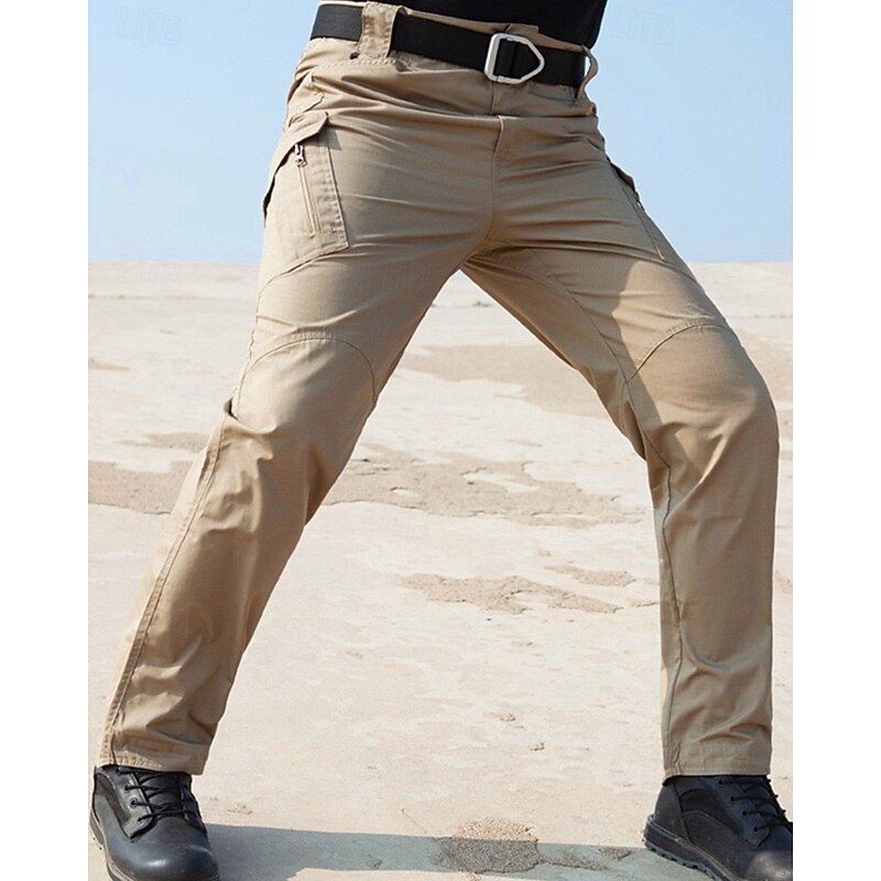 Men's Cargo Pants Tactical Pants Trousers Buttons Multi Pocket Plain Waterproof Wearable Outdoor Daily Camping & Hiking Fashion Classic Black Khaki2