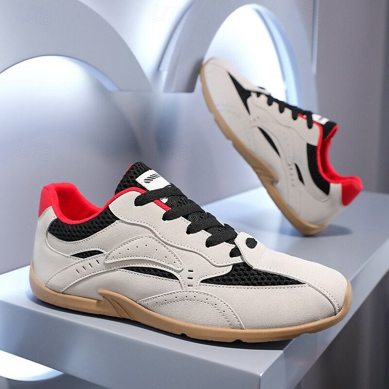 Men's Beige and Black Casual Sneakers with Stylish Design - Fashion-forward, Versatile, Suitable for Casual Outings, School  and Weekend Wear2