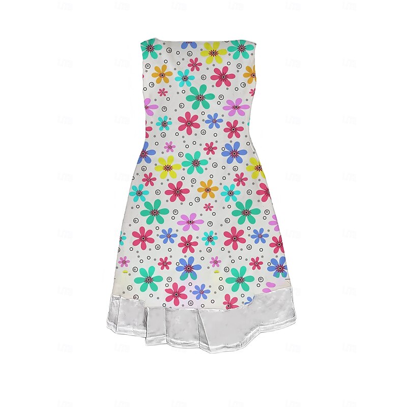 Women's Midi Dress Tank Dress Fashion Classic Outdoor Daily Weekend Regular Fit Graphic Sleeveless Crew Neck Colorful Spring Fall2