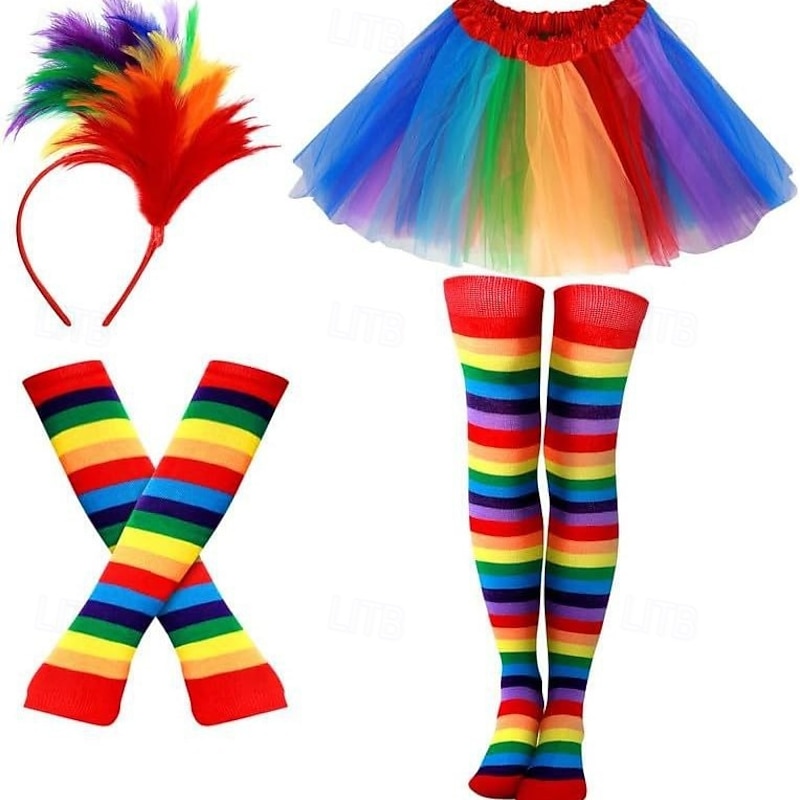 Pride Long Sleeves Gloves with Rainbow Wristbands, 2Pcs Sleeves Exposed Finger Gloves, LGBTQ Party Supplies, Love is Love Holiday Costume Accessories4