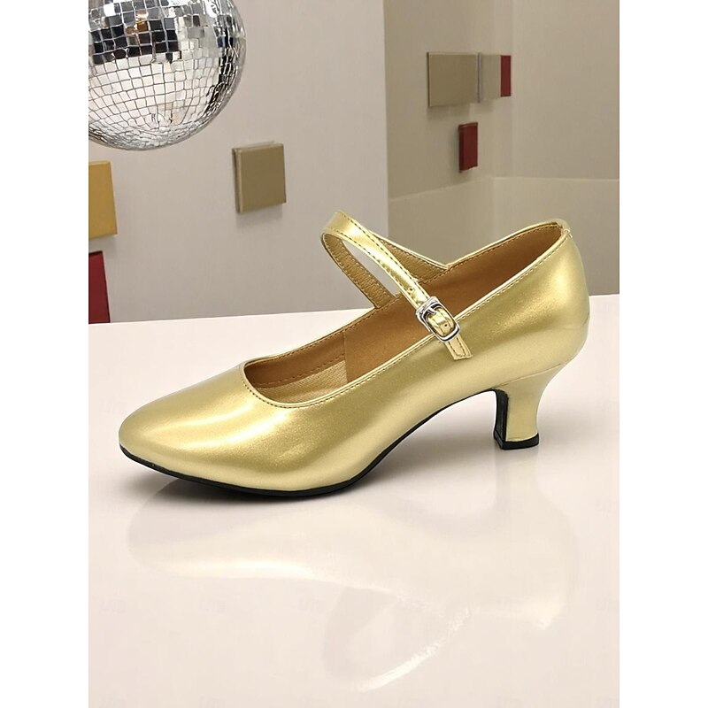 Women's Black Polka Dot Dance Shoes with Low Heel and Ankle Strap - Professional Ballroom Practice Shoes for Latin and Swing Dancers4