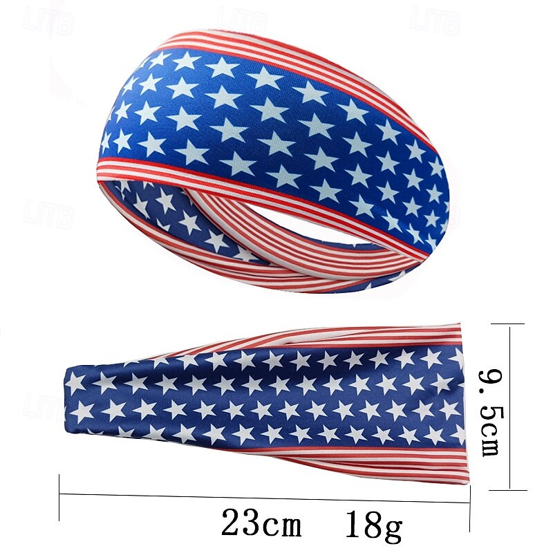 American Flag Headbands for Men 4th of July Patriotic Twisted Hair Band Red White Blue Stretchy Athletic Hair Accessories for USA Independence Day Memorial Day2