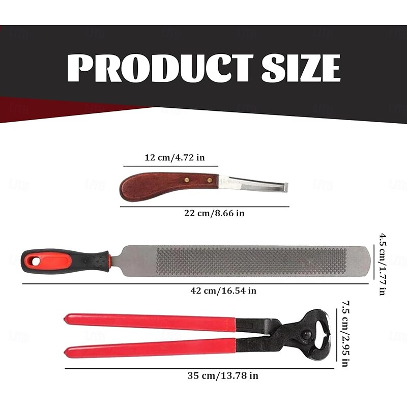 Farrier Tools Set 14 inch Professional Steel Hoof Knife, Goat Hoof Trimmers with Plastic Handle, Reusable Horse Trimming Tools2