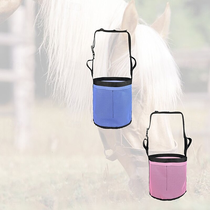 Feed Horses Bag for Grain Hay Bags Heavy Duty Mesh Horse Feeder with Adjustable Strap Comfort Neck Pad Nose Pad and Waterproof Bottom Muzzle2
