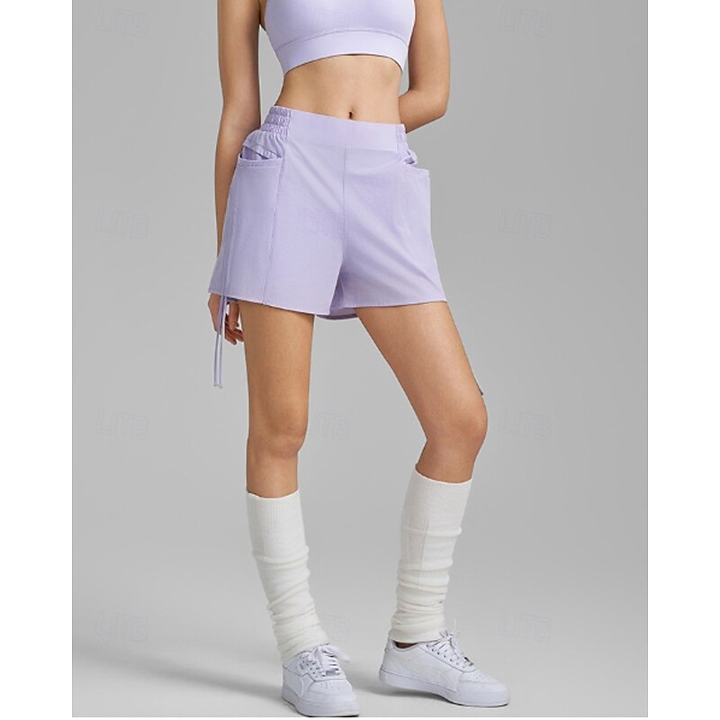 Women's Solid Colored Tennis Shorts Drawstring Ruched Pocket Quick Dry Moisture Wicking Tennis Golf Pickleball Black Purple Green Tennis Clothing2