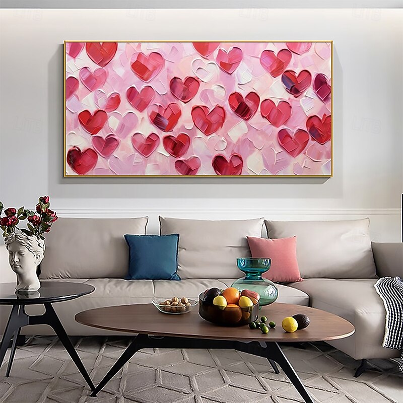 Mintura Handmade Heart Chart Press Oil Paintings On Canvas Wall Art Decoration Modern Abstract Texture Picture For Home Decor Rolled Frameless Unstretched Painting3