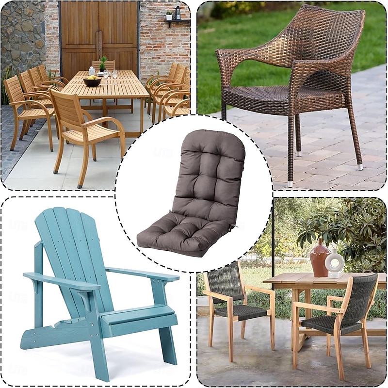 Patio Rocking Chair Cushion,Waterproof Non-Slip High Back Patio Cushions,43Inch Indoor/Outdoor Chaise Lounger Cushions4