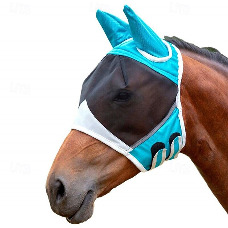 Breathable Horse Mask - Comfortable Mesh Horse Fly Mask With Ear - Equestrian Supplies - For Horses - For Summer & Outdoor Riding - Perfect Gift for Horse Lovers