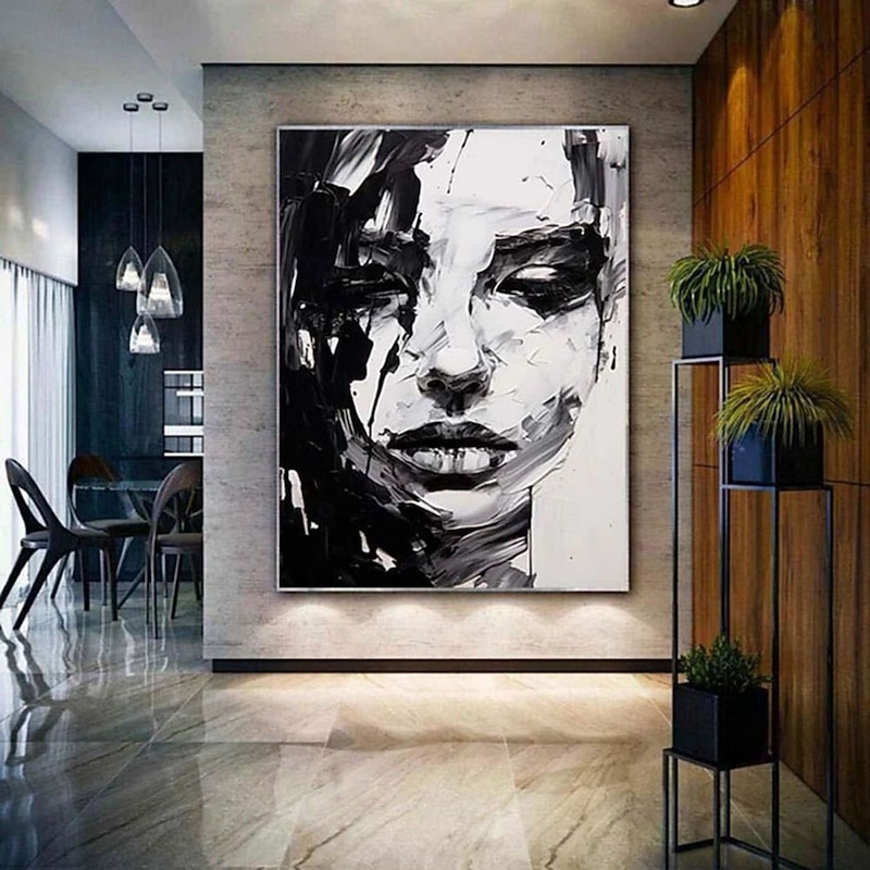 Hand Painted Wall Art  Portrait Woman Oil Painting On Canvas Custom Vintage Female Painting Living Room Wall Decor Modern Wall Art Home Decoration Decor ready to hang or canvas4
