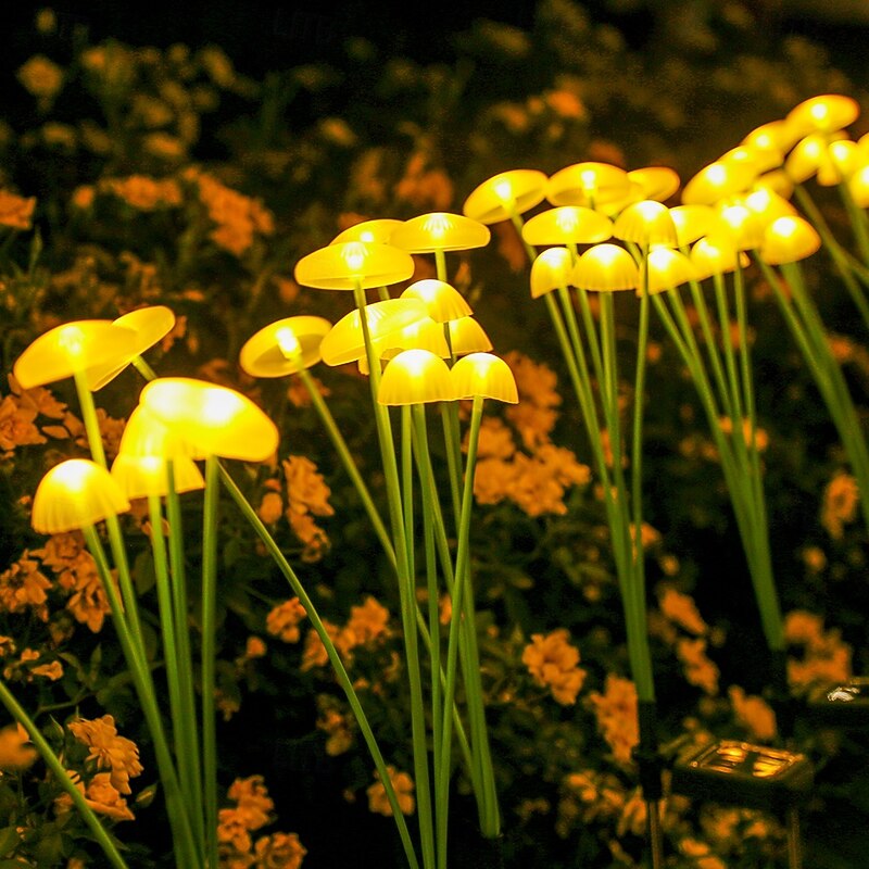 2 Pcs Solar Mushroom Pathway Light Outdoor Lawn Light Waterproof Garden Light Home Yard Camping Holiday Landscape Decoration Light4
