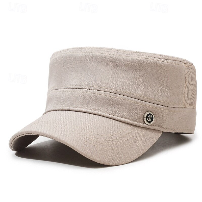 Men's Flat Cap Sun Hat Trucker Hat Black Navy Blue Polyester Fashion Casual Street Daily Plain Adjustable Sunscreen Breathable4