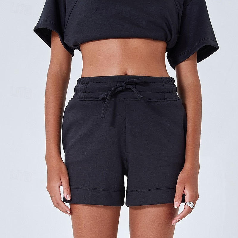 Women's Solid Colored Sports Shorts Tennis Shorts Drawstring Wide Waistband Moisture Wicking Breathable Tennis Golf Pickleball Black White Blue Tennis Clothing3