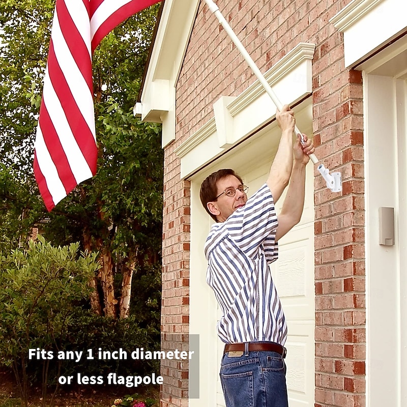 Flag Pole Holder Adjustable, Flag Pole Bracket for Outside House Heavy Duty Aluminum, Multi-Position Flag Pole Mounting Bracket Rust Free with Hardwares, 1" Inner Diameter2