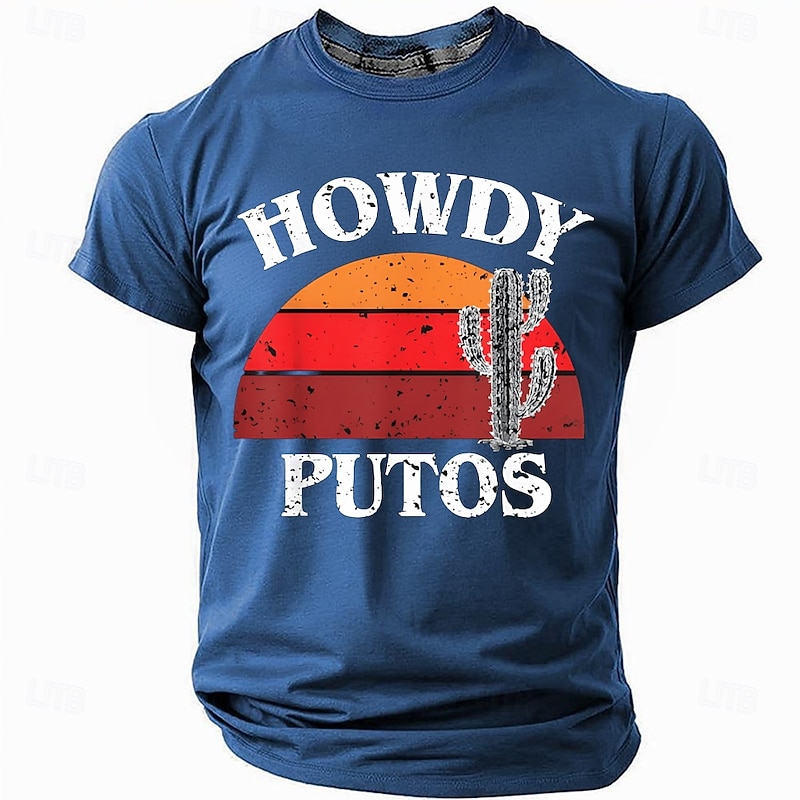 Men's Howdy Putos Graphic T-Shirt | Edgy Western Short Sleeve Tee3