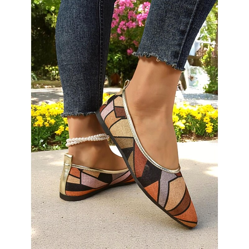 Women's Floral Print Ballet Flats – Soft Pointed Toe Fabric Flats for Spring Outings, Weekend Dates & Garden Events3