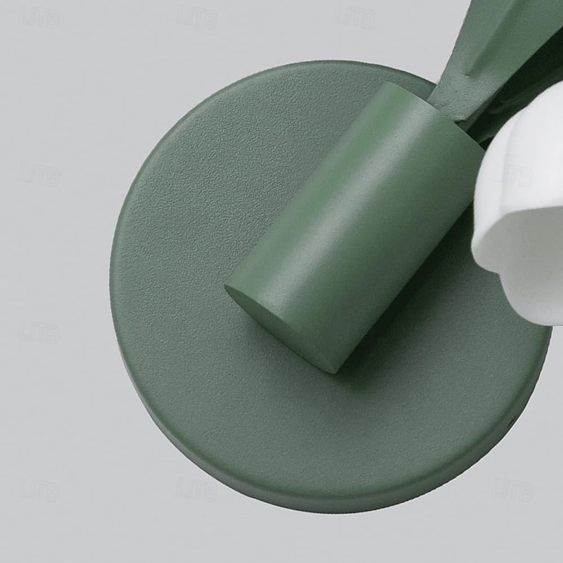 5-Light Lily of The Valley Wall Sconce Green Bell Flower Wall Light Fixture with Milk Glass Shades Farmhouse Wall Lamp for Bedroom Living Room Hallway3