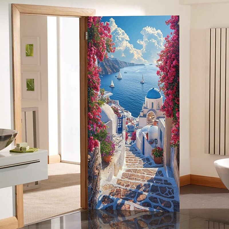 Ocean Beach Door Decorations Door Covers Door Tapestry Door Curtain Decoration Backdrop Indoor/Outdoor Door Banner for Front Door Farmhouse3