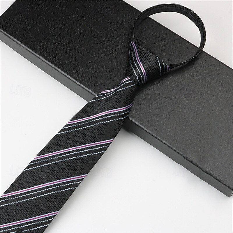 Men's Neckties Fashion Business Jacquard Stripes Wedding Party Daily Wear4