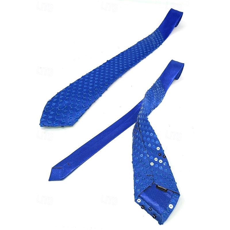 Men's Sequin Party Tie – Adjustable Sparkling Satin Necktie for Prom, Dance, Stage Performance, Nightclub and Costume Events4