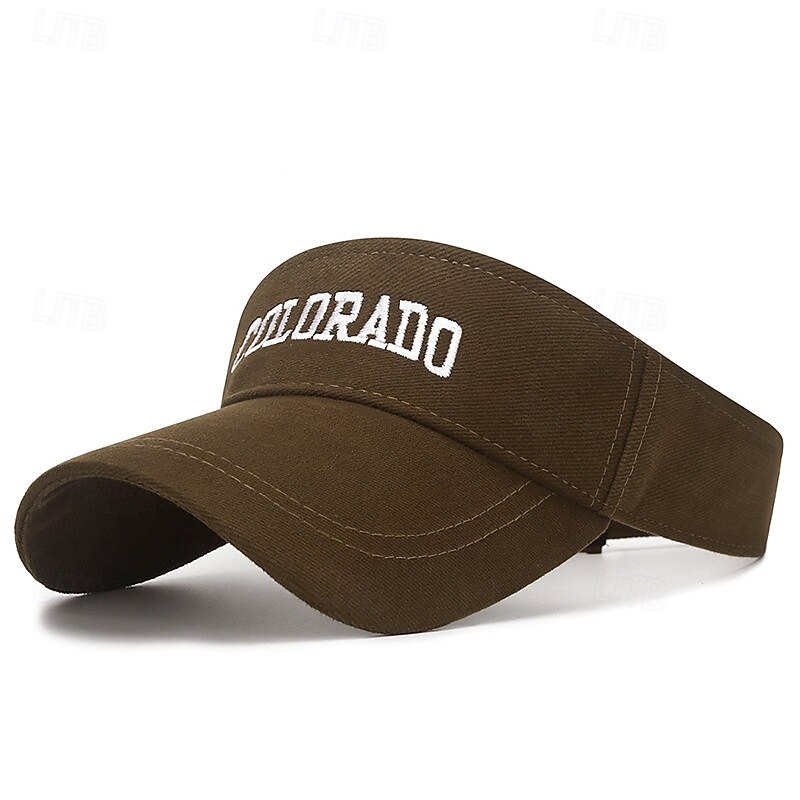 Tennis Sport Visor Sun Visor Women's Letter Fashion Adjustable Breathable Moisture Wicking for Tennis Baseball Running Summer Black Burgundy Dark Navy2