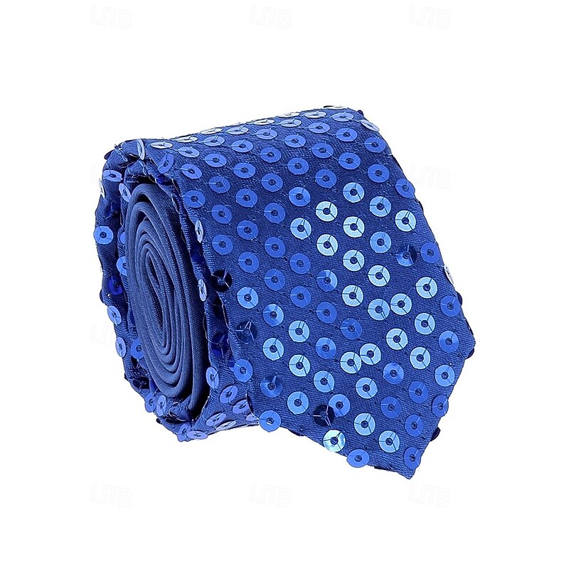 Men's Sequin Party Tie – Adjustable Sparkling Satin Necktie for Prom, Dance, Stage Performance, Nightclub and Costume Events3