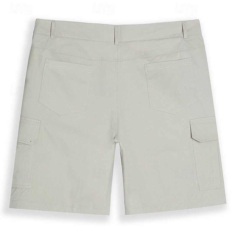 Men's Cargo Shorts Shorts Beach Shorts Casual Shorts Multi Pocket Straight Leg Solid Color Knee Length Outdoor Casual Daily Vacation Classic Style Black Green Inelastic2