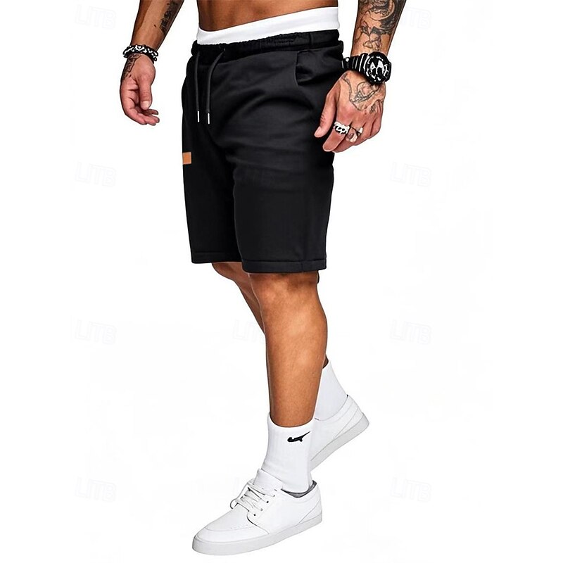 Men's Shorts Summer Shorts Casual Shorts Pocket Drawstring Elastic Waist Plain Comfort Breathable Short Outdoor Vacation Sport Casual Black Royal Blue3