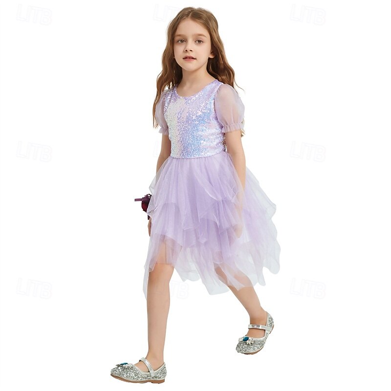 Little Mermaid Ariel Princess Aqua Princess Dress Costume Flower Girl Dress Movie TV Theme Costumes Movie Cosplay for Girls' Kid's Carnival World Book Day Performance Event / Party4