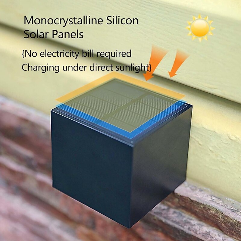 2PCS Solar Fence Lights Waterproof Graden Lights Solar Wall Lamp Outdoor Wall Washer Landscape Spotlights Lanterns for Home Wall Porch Garden Patio Decor3