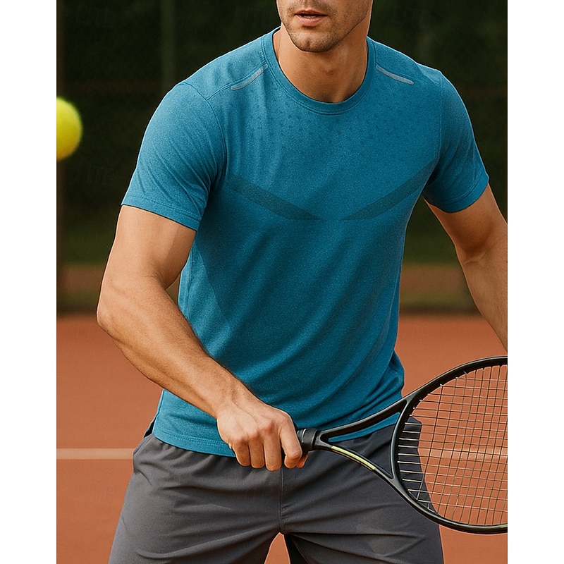 Men's Graphic Sport Shirt Tennis Shirt Tennis Tee Short Sleeves Sweat-Wicking Moisture Wicking Breathable Tennis Golf Pickleball Crew Neck Light Green Blue Purple Tennis Clothing3